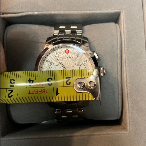 Michele Silver Uptown Diamond Dial Watch - Picture 11 of 16